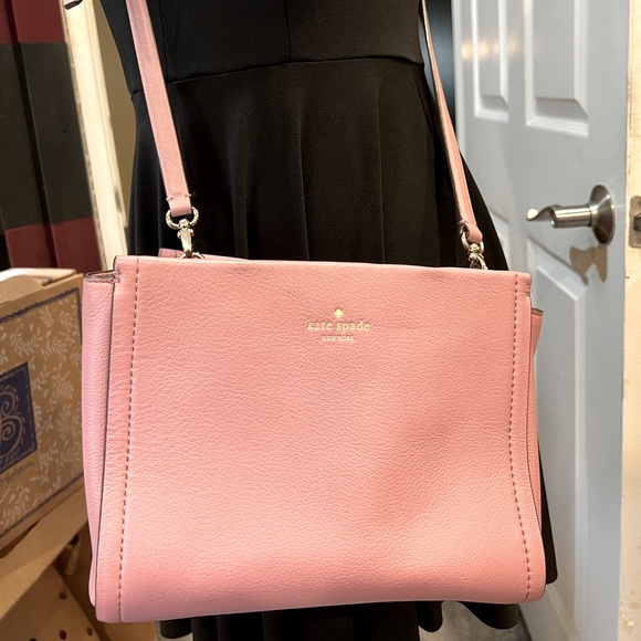 KATE SPADE CROSSBODY HANDBAG LEATHER WITH DETACHABLE STRAP & FOLD IN HAND STRAPS - Picture 3 of 17